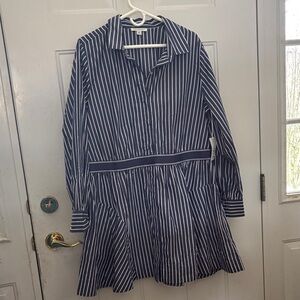 Free Assembly Navy and White Striped Dress sz XXL